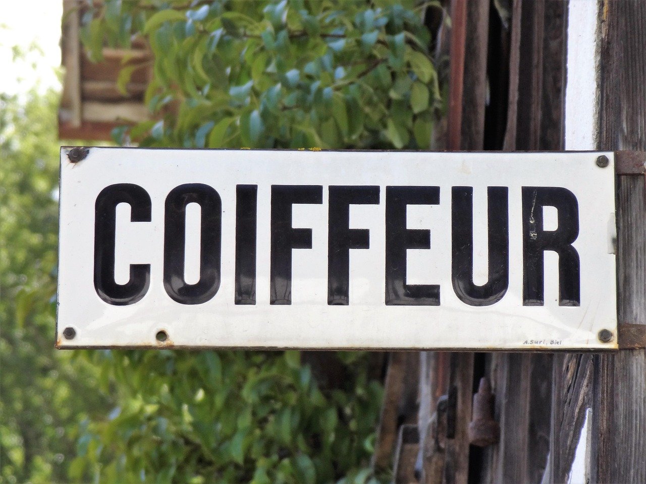 coiffeur, information sign, board, commercial, profession, sign